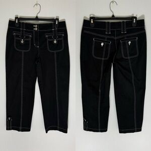Eric black with white stitching cropped cargo pants size 8